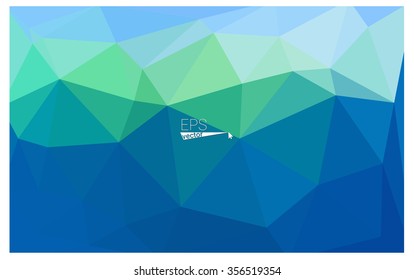 multicolor green, blue geometric rumpled triangular low poly origami style gradient illustration graphic background. Vector polygonal design for your business.