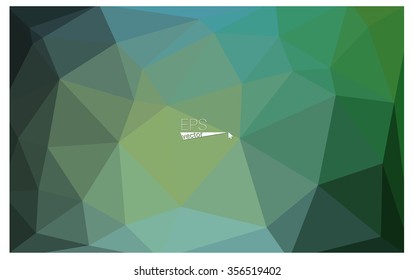 multicolor green, blue geometric rumpled triangular low poly origami style gradient illustration graphic background. Vector polygonal design for your business.