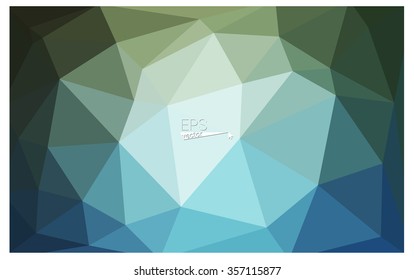 multicolor green, blue geometric rumpled triangular low poly origami style gradient illustration graphic background. Vector polygonal design for your business.