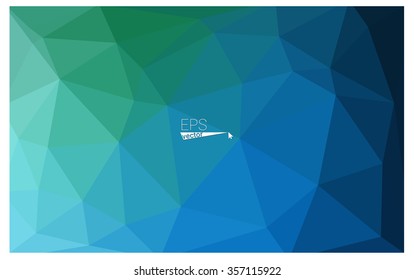 multicolor green, blue geometric rumpled triangular low poly origami style gradient illustration graphic background. Vector polygonal design for your business.