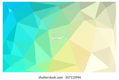 multicolor green, blue geometric rumpled triangular low poly origami style gradient illustration graphic background. Vector polygonal design for your business.