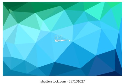 multicolor green, blue geometric rumpled triangular low poly origami style gradient illustration graphic background. Vector polygonal design for your business.