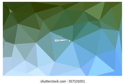 multicolor green, blue geometric rumpled triangular low poly origami style gradient illustration graphic background. Vector polygonal design for your business.