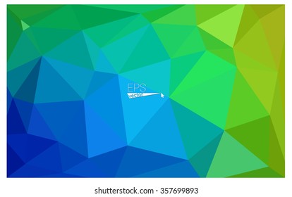 multicolor green, blue geometric rumpled triangular low poly origami style gradient illustration graphic background. Vector polygonal design for your business.