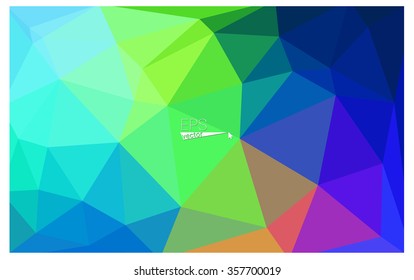 multicolor green, blue geometric rumpled triangular low poly origami style gradient illustration graphic background. Vector polygonal design for your business.
