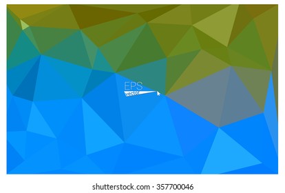 multicolor green, blue geometric rumpled triangular low poly origami style gradient illustration graphic background. Vector polygonal design for your business.