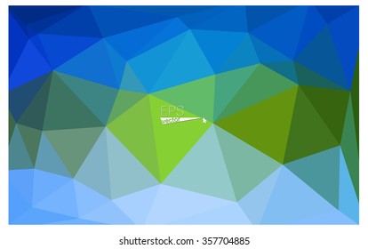 multicolor green, blue geometric rumpled triangular low poly origami style gradient illustration graphic background. Vector polygonal design for your business.