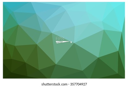 multicolor green, blue geometric rumpled triangular low poly origami style gradient illustration graphic background. Vector polygonal design for your business.