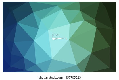 multicolor green, blue geometric rumpled triangular low poly origami style gradient illustration graphic background. Vector polygonal design for your business.