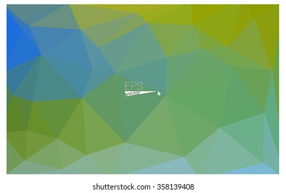 multicolor green, blue geometric rumpled triangular low poly origami style gradient illustration graphic background. Vector polygonal design for your business.