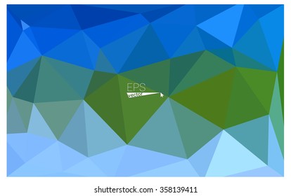 multicolor green, blue geometric rumpled triangular low poly origami style gradient illustration graphic background. Vector polygonal design for your business.