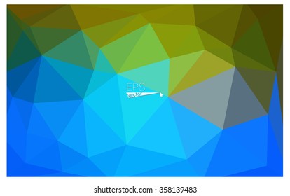 multicolor green, blue geometric rumpled triangular low poly origami style gradient illustration graphic background. Vector polygonal design for your business.