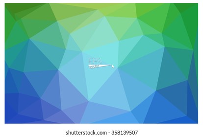 multicolor green, blue geometric rumpled triangular low poly origami style gradient illustration graphic background. Vector polygonal design for your business.