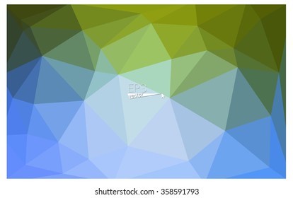 multicolor green, blue geometric rumpled triangular low poly origami style gradient illustration graphic background. Vector polygonal design for your business.