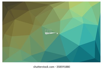 multicolor green, blue geometric rumpled triangular low poly origami style gradient illustration graphic background. Vector polygonal design for your business.