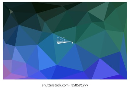 multicolor green, blue geometric rumpled triangular low poly origami style gradient illustration graphic background. Vector polygonal design for your business.