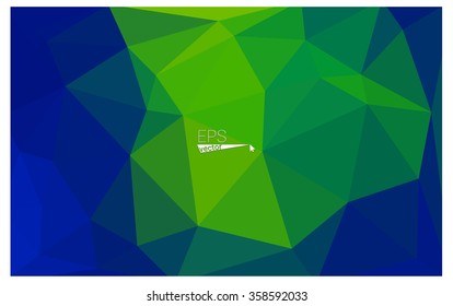 multicolor green, blue geometric rumpled triangular low poly origami style gradient illustration graphic background. Vector polygonal design for your business.