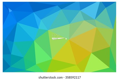 multicolor green, blue geometric rumpled triangular low poly origami style gradient illustration graphic background. Vector polygonal design for your business.