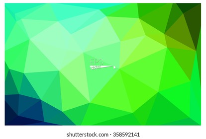 multicolor green, blue geometric rumpled triangular low poly origami style gradient illustration graphic background. Vector polygonal design for your business.