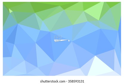 multicolor green, blue geometric rumpled triangular low poly origami style gradient illustration graphic background. Vector polygonal design for your business.