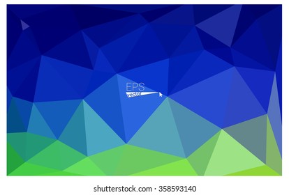 multicolor green, blue geometric rumpled triangular low poly origami style gradient illustration graphic background. Vector polygonal design for your business.