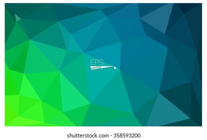 multicolor green, blue geometric rumpled triangular low poly origami style gradient illustration graphic background. Vector polygonal design for your business.