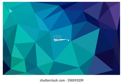 multicolor green, blue geometric rumpled triangular low poly origami style gradient illustration graphic background. Vector polygonal design for your business.