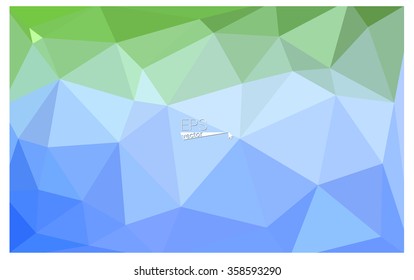 multicolor green, blue geometric rumpled triangular low poly origami style gradient illustration graphic background. Vector polygonal design for your business.