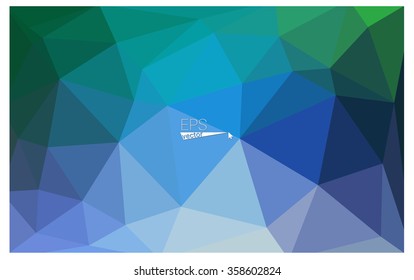 multicolor green, blue geometric rumpled triangular low poly origami style gradient illustration graphic background. Vector polygonal design for your business.
