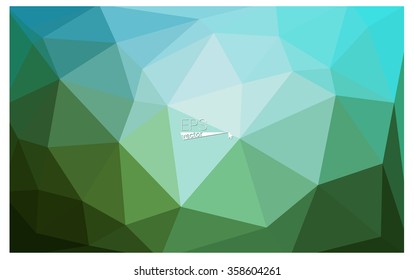 multicolor green, blue geometric rumpled triangular low poly origami style gradient illustration graphic background. Vector polygonal design for your business.