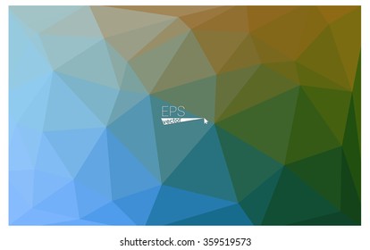 multicolor green, blue geometric rumpled triangular low poly origami style gradient illustration graphic background. Vector polygonal design for your business.
