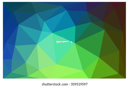 multicolor green, blue geometric rumpled triangular low poly origami style gradient illustration graphic background. Vector polygonal design for your business.