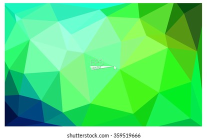 multicolor green, blue geometric rumpled triangular low poly origami style gradient illustration graphic background. Vector polygonal design for your business.