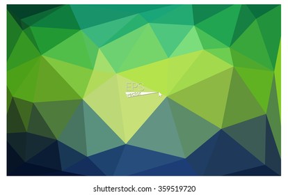 multicolor green, blue geometric rumpled triangular low poly origami style gradient illustration graphic background. Vector polygonal design for your business.