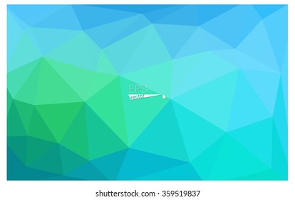 multicolor green, blue geometric rumpled triangular low poly origami style gradient illustration graphic background. Vector polygonal design for your business.