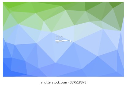 multicolor green, blue geometric rumpled triangular low poly origami style gradient illustration graphic background. Vector polygonal design for your business.