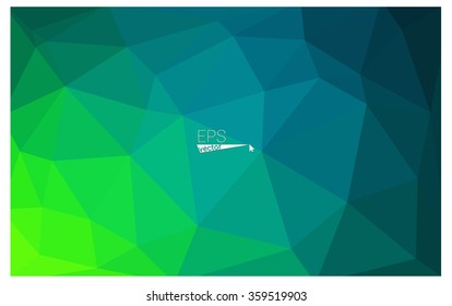multicolor green, blue geometric rumpled triangular low poly origami style gradient illustration graphic background. Vector polygonal design for your business.