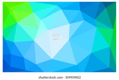 multicolor green, blue geometric rumpled triangular low poly origami style gradient illustration graphic background. Vector polygonal design for your business.