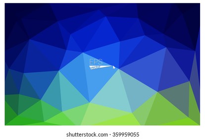 multicolor green, blue geometric rumpled triangular low poly origami style gradient illustration graphic background. Vector polygonal design for your business.