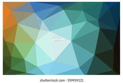 multicolor green, blue geometric rumpled triangular low poly origami style gradient illustration graphic background. Vector polygonal design for your business.