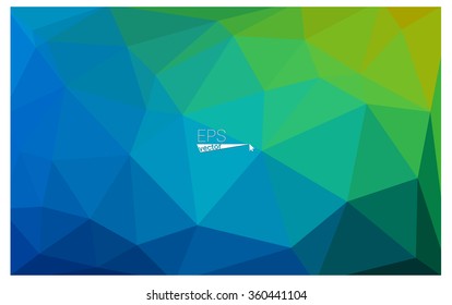 multicolor green, blue geometric rumpled triangular low poly origami style gradient illustration graphic background. Vector polygonal design for your business.