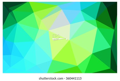 multicolor green, blue geometric rumpled triangular low poly origami style gradient illustration graphic background. Vector polygonal design for your business.