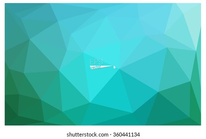 multicolor green, blue geometric rumpled triangular low poly origami style gradient illustration graphic background. Vector polygonal design for your business.