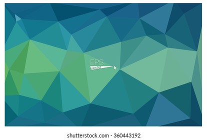 multicolor green, blue geometric rumpled triangular low poly origami style gradient illustration graphic background. Vector polygonal design for your business.