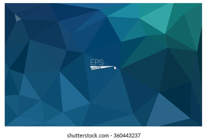 multicolor green, blue geometric rumpled triangular low poly origami style gradient illustration graphic background. Vector polygonal design for your business.