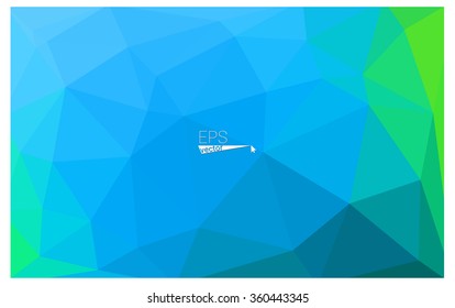multicolor green, blue geometric rumpled triangular low poly origami style gradient illustration graphic background. Vector polygonal design for your business.