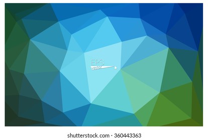 multicolor green, blue geometric rumpled triangular low poly origami style gradient illustration graphic background. Vector polygonal design for your business.