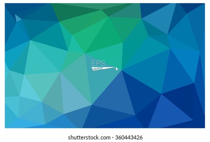 multicolor green, blue geometric rumpled triangular low poly origami style gradient illustration graphic background. Vector polygonal design for your business.