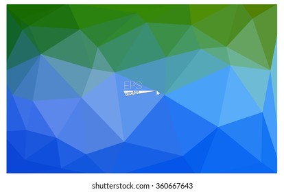 multicolor green, blue geometric rumpled triangular low poly origami style gradient illustration graphic background. Vector polygonal design for your business.