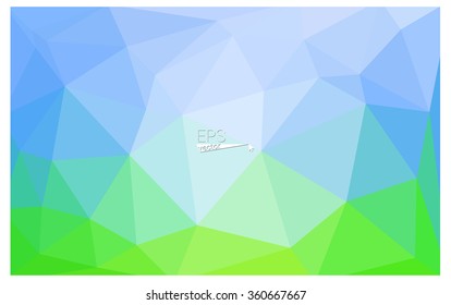 multicolor green, blue geometric rumpled triangular low poly origami style gradient illustration graphic background. Vector polygonal design for your business.